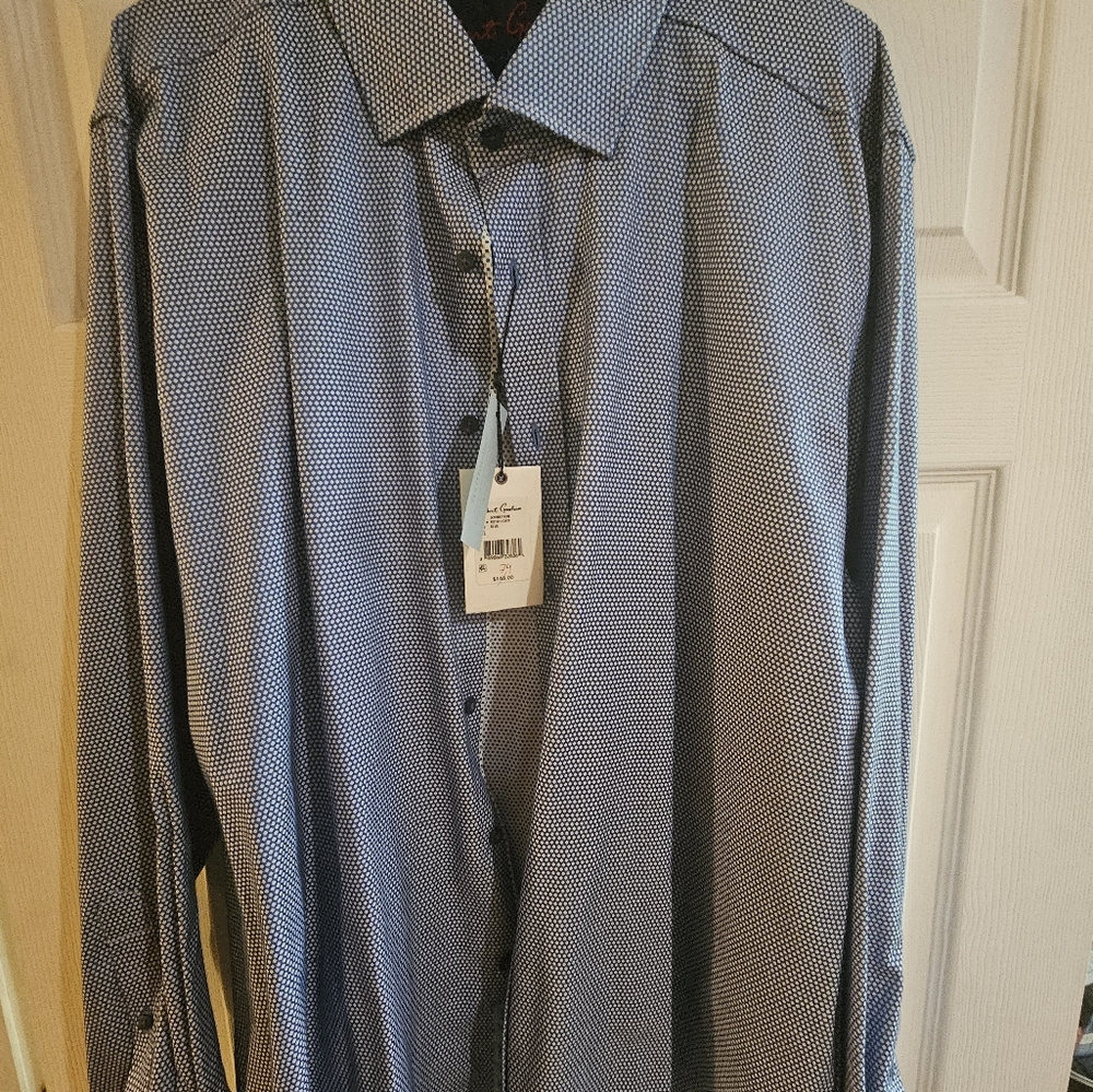 Robert Graham 3XL Blue Pattern Dress Shirt.
